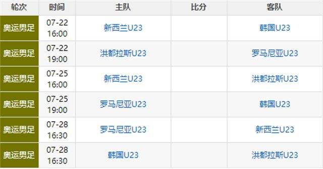 包含奥运会赛程2021赛程表中国的词条